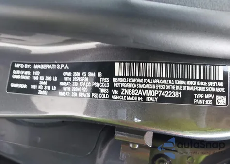 2023 Maserati Grecale Modena z USA, uszkodzony, nr VIN ZN682AVM0P7422381